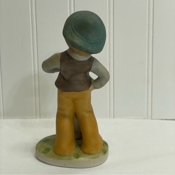 Vintage Ceramic Boy with Goose mini figurine hand painted decor accent piece - Picture 9 of 10